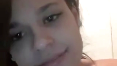 Busty ebony babe makes an amateur solo webcam video