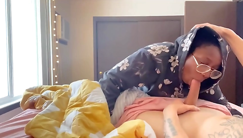 Ebony brunette mature teen with a black cock plays