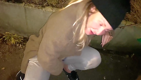 Mature bitch fucked in outdoor by a drunk black dude