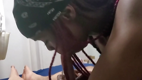 Sexy ebony teen suck white dick in hot homemade porn