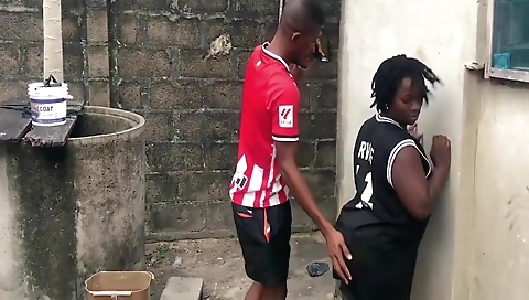 Ebony porn star rides her boyfriend's cock in the ass