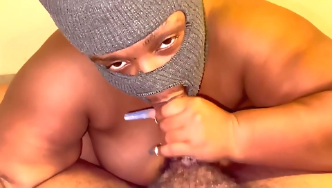 Pleasuring Him With A Pocket Pussy And Catching His Cum In My Mouth