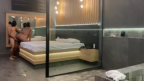 Big ass black teen 18+ gives a good fuck to a dude