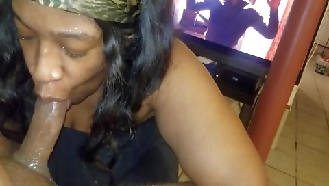 My ebony milf with a tight cunt gets a hard cock in her pussy