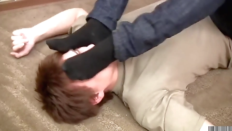 Ebony chick getting her foot job with a lot of freedom