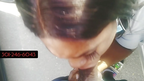 Brunette ebony girl sucks a big dong and takes it in her mouth