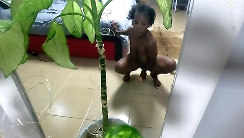 Busty ebony hottie enjoys anal fucking with her partner