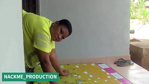 Big black cock fucks ebony mature babe with a great ass