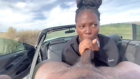 Busty black woman is making the guy cum hard and hard