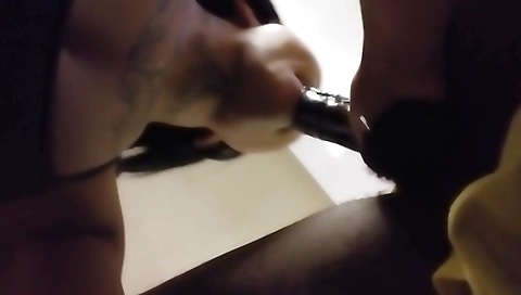 Ebony hottie with a tattoo on her ass is leaving me alone