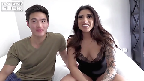 Brunette and red haired teen have an awesome interracial sex