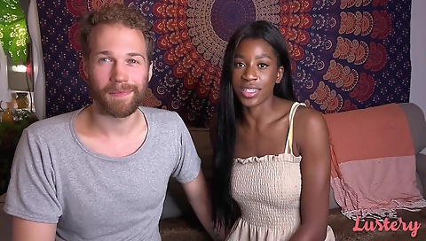 Ebony chick cunnilingus and creampie in webcam sex clip