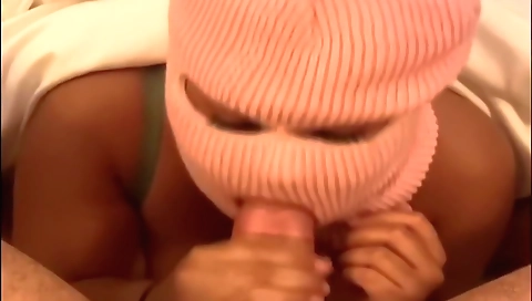 Ebony beauty with a big ass and big tits in a black outfit