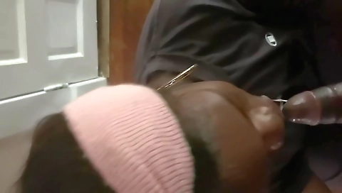 Amateur ebony enjoying her sexy pussy while working