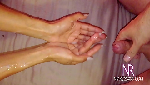 Thick black fucker gets the big ass fucked in a handjob