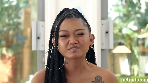 Babes with big black cock and blonde face came back