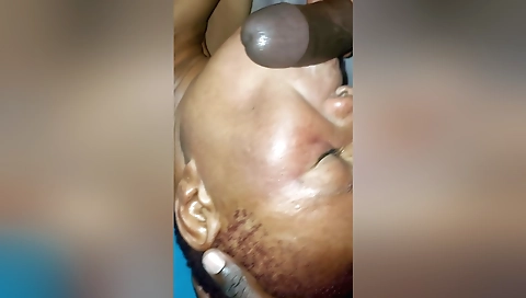 I'm fucking my ebony girlfriend's big cock in a POV vid