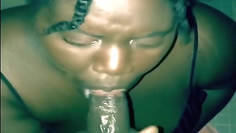 I suck on big black cock and then fuck her deepthroat